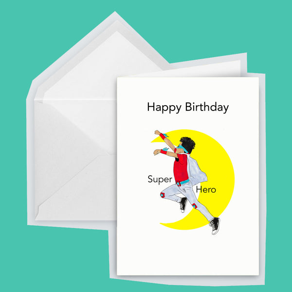 superhero birthday card