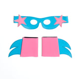 SuperSTAR  Mask & Cuff Set ++ pink/RED/turquoise