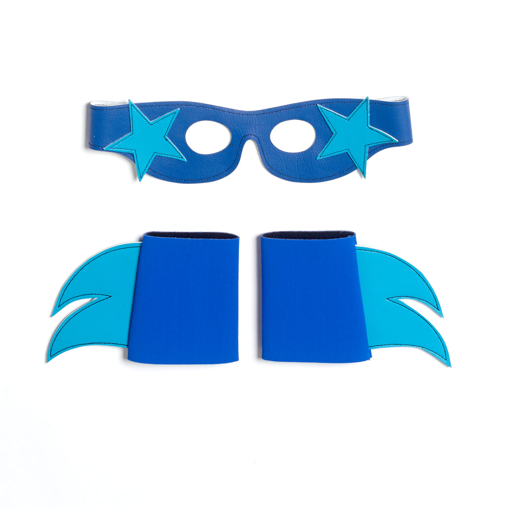 SuperSTAR Mask & Cuff Set ++ Blue & turquoise
