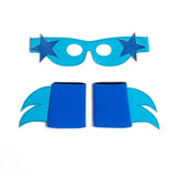 SuperSTAR  Mask & Cuff Set ++ Blue & turquoise