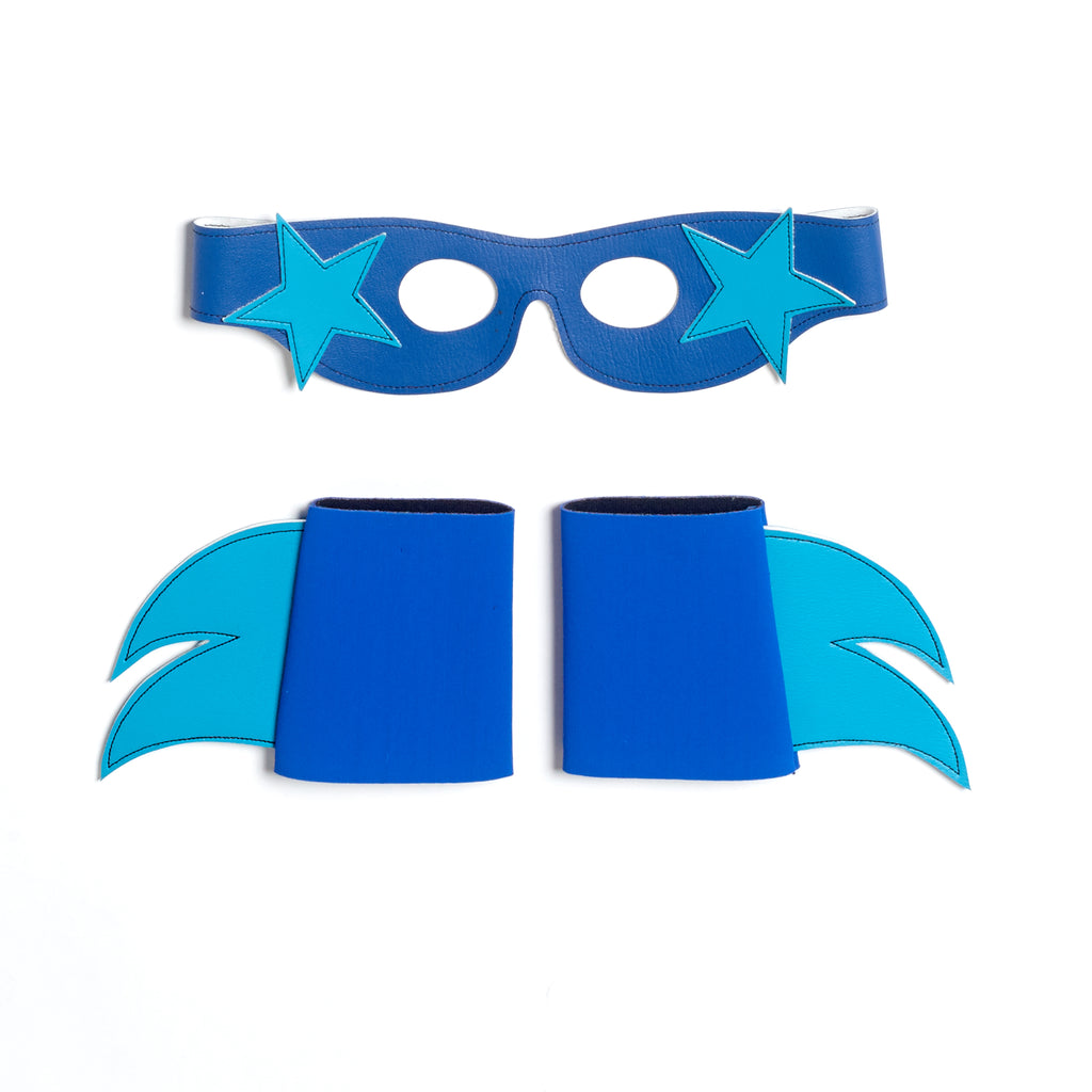 SuperSTAR  Mask & Cuff Set ++ Blue & turquoise